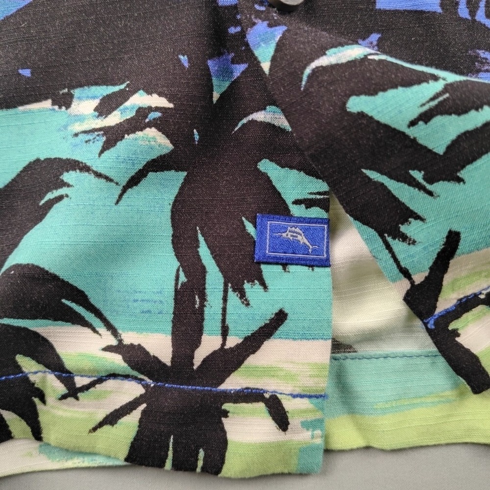 Tommy Bahama Veracruz Cay Shirt Mens XL Blue Palm Tree Hawaiian Beach Tropical - Picture 7 of 16